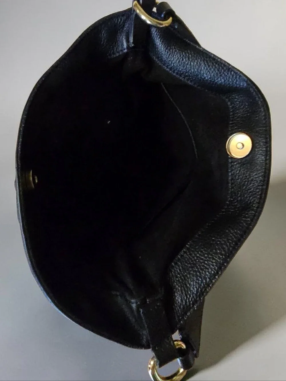 Lia Numa Italian Leather Black Hobo Shoulder Bag